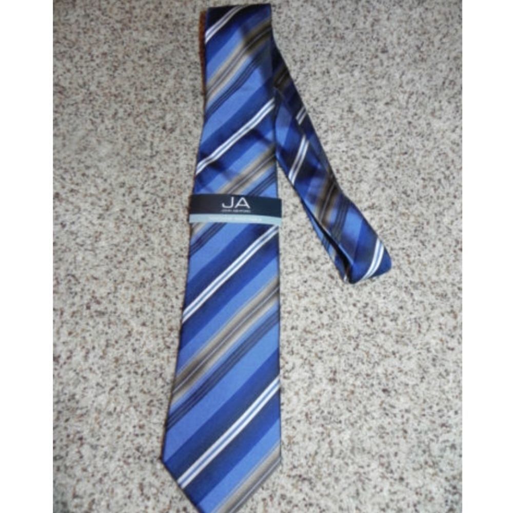John Ashford JA Tie Blue Stripes NEW